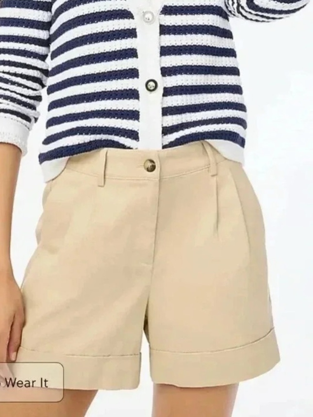 JCrew Pleated Chino Short, Light Khaki, 4